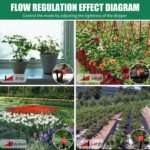 Sistema de riego de jardín, sistema de riego por goteo de 344 piezas, kit de riego por goteo de 50 m + 20 m, rociador de boquilla ajustable para jardines, flores masivas, plantas de patio