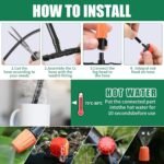 Sistema de riego de jardín, sistema de riego por goteo de 344 piezas, kit de riego por goteo de 50 m + 20 m, rociador de boquilla ajustable para jardines, flores masivas, plantas de patio