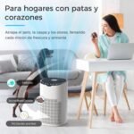 AROEVE Purificador de Aire para Hogar hasta 120 m² (CADR 300 m³/h) – Modo Automático con Indicador Luminoso de Calidad, Filtra Polen, Polvo, Pelos de Mascotas