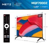 METZ TV 32 Pulgadas Smart TV, 32MQF7000Z, QLED, Smart TV 32 Pulgadas, HDR10, Dolby Audio, Bluetooth 5.1, Negro (DVB-T/T2/S/S2/C ATV, Ci+) 2025