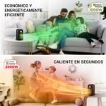 LEBENLANG Calefactor Cerámico y Silencioso 2000W – Control Inteligente por App y WiFi – Ahorro Energético I Calentador Radiador Eléctrico Bajo Consumo Calefactor Eléctrico Bajo Consumo