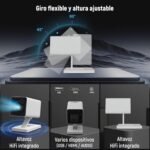 Mini Proyector Portátil 4K con 1080P Nativo, Android 11, WiFi 6 y Bluetooth 5.4, Corrección Trapecio Automática, HDMI/USB, Compatible con Teléfono y PC, Proyector para Cine en Casa