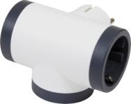 LEGRAND Adaptadores 2P+T, 3 Tomas Laterales/Tomas de Corriente, Plug Thief, Blanco/Gris Oscuro 694520