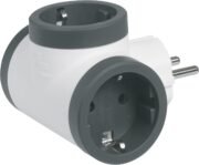 LEGRAND Adaptadores 2P+T, 3 Tomas Laterales/Tomas de Corriente, Plug Thief, Blanco/Gris Oscuro 694520