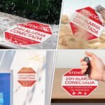 Pegatinas Alarma Conectada – Póster Videovigilancia – Placa Adhesiva de Zonas de Videovigilancia Material Vinilo 15 x 15 cm – 5ud