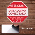 Pegatinas Alarma Conectada – Póster Videovigilancia – Placa Adhesiva de Zonas de Videovigilancia Material Vinilo 15 x 15 cm – 5ud