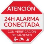 Pegatinas Alarma Conectada – Póster Videovigilancia – Placa Adhesiva de Zonas de Videovigilancia Material Vinilo 15 x 15 cm – 5ud