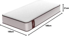 Cecotec Colchón Viscoelástico Flow PureVital 1900 150×190 cm, Multicapa, Altura 21 cm, Núcleo FoamVital, Firmeza Alta, Capa Viscoelástica VisComfort, Tejido SoftTex, Doble Cara Dual System