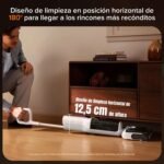 roborock F25 GT Aspirador en seco y húmedo, Aspirador trapeador inalámbrico 20.000 Pa, Autolimpieza a 90°C y secado, Limpieza de bordes, Diseño plano 180°, Compacto (12,5 cm), Ligero