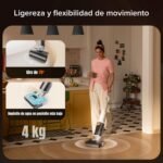 roborock F25 GT Aspirador en seco y húmedo, Aspirador trapeador inalámbrico 20.000 Pa, Autolimpieza a 90°C y secado, Limpieza de bordes, Diseño plano 180°, Compacto (12,5 cm), Ligero