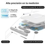 Báscula de Baño Inteligente con 8 Electrodos, Báscula de Bioimpedancia de Precisión, Báscula de Baño Digital, 18 Medidas Esenciales, para Andriod e iOS