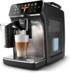 Philips Cafetera Superautomática Serie 5400 – Sistema de Leche LatteGo, 12 Variedades de Café, Pantalla Intuitiva, 4 Perfiles de Usuario, Cromo (EP5447/90)