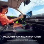 Purificador de aire para coche con filtro HEPA y carbón activado, ionizador de 500 W antiolor y humo con luz RGB para portavasos universal (6,5 cm) negro