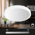 BRILONER – Lámpara de Techo LED Inteligente, Luz de Techo LED Wifi Regulable, Temperatura de Color Ajustable, Lámpara, Control por Voz, Lámpara de Salón, Lámpara de Dormitorio, 270x60mm