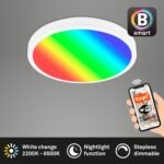 BRILONER – Lámpara de Techo LED Inteligente, Luz de Techo LED Wifi Regulable, Temperatura de Color Ajustable, Lámpara, Control por Voz, Lámpara de Salón, Lámpara de Dormitorio, 270x60mm
