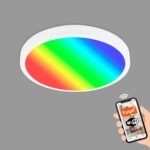 BRILONER – Lámpara de Techo LED Inteligente, Luz de Techo LED Wifi Regulable, Temperatura de Color Ajustable, Lámpara, Control por Voz, Lámpara de Salón, Lámpara de Dormitorio, 270x60mm