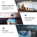 OUILA Luz de Armario con Sensor de Movimiento Luz Nocturna Recargable 6500K, Lámpara LED Adhesiva Regulable de 41 cm para Gabinete, Pasillo, Escaleras, Sótano, Cocina, Garaje