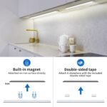 OUILA Luz de Armario con Sensor de Movimiento Luz Nocturna Recargable 6500K, Lámpara LED Adhesiva Regulable de 41 cm para Gabinete, Pasillo, Escaleras, Sótano, Cocina, Garaje
