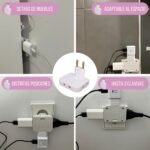 Pack de 3 enchufes de pared múltiples planos Thief con 3 enchufes y cabezal giratorio de 180°. Enchufe adaptador europeo y americano.