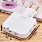 Pack de 3 enchufes de pared múltiples planos Thief con 3 enchufes y cabezal giratorio de 180°. Enchufe adaptador europeo y americano.