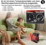 Calentador cerámico eléctrico de 3000W Calentador de taller de garaje con 2 niveles de calor