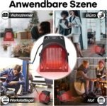 Calentador cerámico eléctrico de 3000W Calentador de taller de garaje con 2 niveles de calor