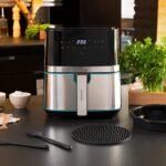 Cecotec Cecofry 5500 Pro Freidora de aire sin aceite 5,5 L con accesorios, 1700 W, Dietética y Digital, Táctil, Acabados en acero inoxidable, 8 modos, Pack de accesorios