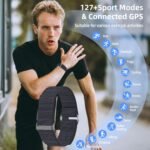 127+Ejercicio Fitness Tracker Actividad, IP68 Pulsera Inteligente D’activité, Actividad Fitness Tracker Hombre Mujer, Monitoreo de presión arterial 24/7, SpO2, Frecuencia, Sueño, Estrés, Salud