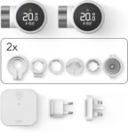 tado tado° X Termostato Inteligente para Radiador, Kit de Inicio con Bridge X, Aplicación y Altavoz Inteligente (Alexa, Siri, Asistente de Google), Fácil Instalación