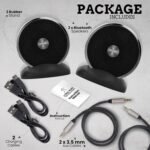 Juego de altavoces Bluetooth: estéreo inalámbrico, emparejamiento dual, portátil, sistema TWS con graves grandes y ricos, Hi-Fi multisala, uso en interiores y exteriores, hogar,