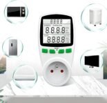 Retoo Medidor de Consumo Eléctrico 3600W, Medidor de Consumo Eléctrico para Enchufe, Medidor de Potencia Enchufe con Pantalla LCD, Medidor de Potencia, Protección contra Sobrecarga