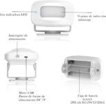 Aktivstar Sensor de Movimiento con Alarma Sonora para Entradas/Sensor de Movimiento para Hogar y Comercio, Timbre Inalámbrico, Alarma de Seguridad, Detector de Presencia Portátil, (Blanco)