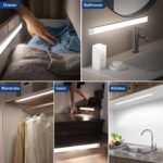 Luz de Armario Recargable con Sensor de Movimiento, Lámpara LED Adhesiva Regulable de 41 cm 6000 K, Luz Nocturna para Cocina, Gabinete, Escaleras, Sótano, Garaje-1PCS