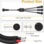 Distribuidor de luz de cadena en forma de 1 a 3 Y, IP65 impermeable, Plug and Play, cable de extensión exterior de 2 pines para luces de cortina, luces de Navidad, luces de jardín
