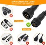 Distribuidor de luz de cadena en forma de 1 a 3 Y, IP65 impermeable, Plug and Play, cable de extensión exterior de 2 pines para luces de cortina, luces de Navidad, luces de jardín