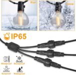 Distribuidor de luz de cadena en forma de 1 a 3 Y, IP65 impermeable, Plug and Play, cable de extensión exterior de 2 pines para luces de cortina, luces de Navidad, luces de jardín