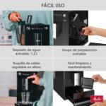 Melitta Solo E950-101, Cafetera Superautomática con Molinillo, 15 Barras, Café Espresso en Grano, Limpieza Automática, Personalizable, Negra