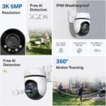 Tapo C530WS – Cámara de Seguridad Exterior 360° 3K 5MP, Visión Nocturna a Color, Resistencia IP66, Alarma Sonido/Luz, Detección AI, Almacenamiento en la Nube/SD 512GB, Audio Bidireccional