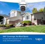 Tapo C530WS – Cámara de Seguridad Exterior 360° 3K 5MP, Visión Nocturna a Color, Resistencia IP66, Alarma Sonido/Luz, Detección AI, Almacenamiento en la Nube/SD 512GB, Audio Bidireccional