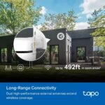 Tapo C530WS – Cámara de Seguridad Exterior 360° 3K 5MP, Visión Nocturna a Color, Resistencia IP66, Alarma Sonido/Luz, Detección AI, Almacenamiento en la Nube/SD 512GB, Audio Bidireccional