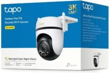 Tapo C530WS – Cámara de Seguridad Exterior 360° 3K 5MP, Visión Nocturna a Color, Resistencia IP66, Alarma Sonido/Luz, Detección AI, Almacenamiento en la Nube/SD 512GB, Audio Bidireccional