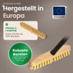 Cepillo de madera de 4 piezas con cerdas roscadas y mango roscado, cepillo de fregar PPN, ideal para limpiar balcones, terrazas, jardines, interiores y exteriores