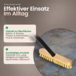 Cepillo de madera de 4 piezas con cerdas roscadas y mango roscado, cepillo de fregar PPN, ideal para limpiar balcones, terrazas, jardines, interiores y exteriores