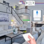 Kit de interruptor de luces inalámbrico, transmisor de interruptor de pared inalámbrico extraíble, rango de radio de 100 m para dispositivos de iluminación de hasta 2300 W (2 a 1)