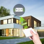 Kit de interruptor de luces inalámbrico, transmisor de interruptor de pared inalámbrico extraíble, rango de radio de 100 m para dispositivos de iluminación de hasta 2300 W (2 a 1)