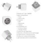 Katalia Enchufe Inteligente Wifi 16A 3680W Temporizador y Medidor de Consumo Control Remoto por App y Voz Compatible con Amazon Alexa, Google Home, Tuya y Smart Life, Programable