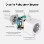 Katalia Enchufe Inteligente Wifi 16A 3680W Temporizador y Medidor de Consumo Control Remoto por App y Voz Compatible con Amazon Alexa, Google Home, Tuya y Smart Life, Programable