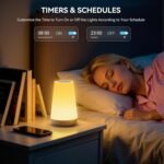 Auxmir Lámparas de Noche WiFi, Lámpara de Mesa LED, Compatible con Alexa y Google Home, Luz Nocturna 256 Colores, Control Táctil y App Tuya Smart/Smart Life, Solo 2.4GHz