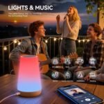 Auxmir Lámparas de Noche WiFi, Lámpara de Mesa LED, Compatible con Alexa y Google Home, Luz Nocturna 256 Colores, Control Táctil y App Tuya Smart/Smart Life, Solo 2.4GHz