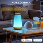 Auxmir Lámparas de Noche WiFi, Lámpara de Mesa LED, Compatible con Alexa y Google Home, Luz Nocturna 256 Colores, Control Táctil y App Tuya Smart/Smart Life, Solo 2.4GHz